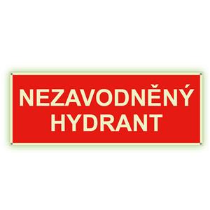 Nezavodněný hydrant - fotoluminiscenční tabulka s dírkami, plast 2 mm 210x80 mm