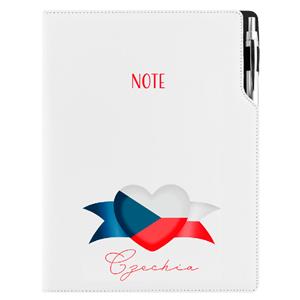 Notes - zápisník DESIGN A4 bodkovaný - biela - Česko - vlajka