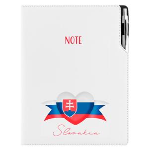 Notes - zápisník DESIGN A4 bodkovaný - biela - Slovensko - vlajka