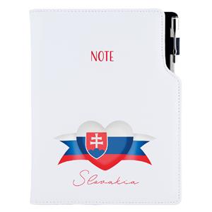 Notes - zápisník DESIGN A5 bodkovaný - biela - Slovensko - vlajka