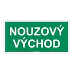 Nouzový východ - bezpečnostní tabulka, plast 2 mm 400x200 mm