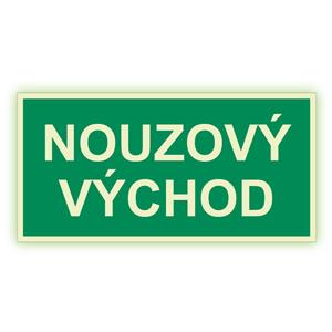 Nouzový východ - fotoluminiscenční tabulka, samolepka 200x100 mm