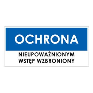 OCHRONA, niebieski - płyta PVC 1 mm 190x90 mm