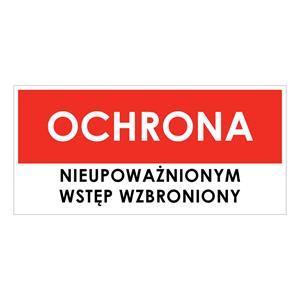 OCHRONA, płyta PVC 2 mm, 190x90 mm