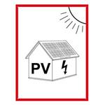 Označenie FVE na budove - PV symbol - bezpečnostná tabuľka, plast 2 mm s dierkami 74 x 105 mm