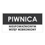 PIWNICA, szary - naklejka 190x90 mm