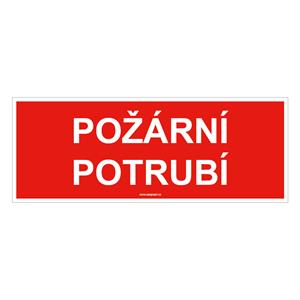 Požární potrubí - bezpečnostní tabulka, plast 1 mm 210x80 mm