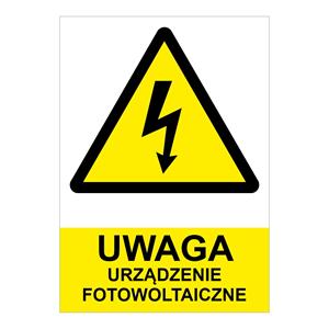 POZOR fotovoltaické zariadenie- bezpečnostná tabuľka, plast 2 mm (A5) 148 x 210 mm