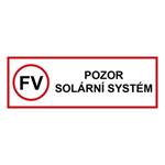 POZOR solárny systém - bezpečnostná tabuľka, samolepka 300 x 100 mm