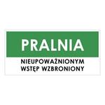 PRALNIA, zielony - płyta PVC 1 mm 190x90 mm