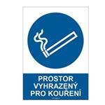 PROSTOR VYHRAZENÝ PRO KOUŘENÍ, plast 1 mm, A4