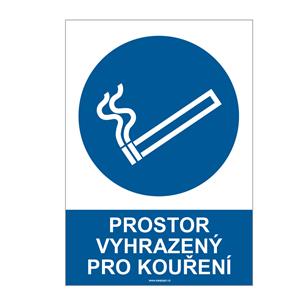 PROSTOR VYHRAZENÝ PRO KOUŘENÍ, plast 1 mm, A5