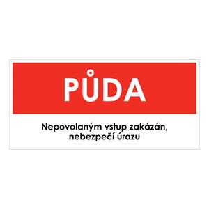 PŮDA, červená, plast 1 mm 190x90 mm