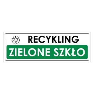 RECYKLING - ZIELONE SZKŁO, naklejka 290x100 mm