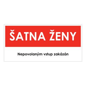 ŠATNA ŽENY, červená, plast 1 mm 190x90 mm