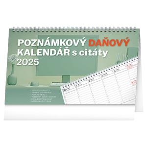 Stolový kalendár 2025 Poznámkový daňový s citátmi CZ