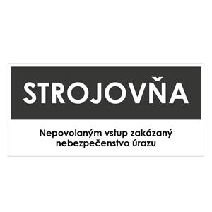 Strojovňa, šedá, plast 2mm,190x90mm