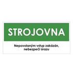 STROJOVNA, zelená, plast 1 mm 190x90 mm