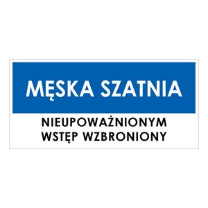 SZATNIA MĘSKA, niebieski - płyta PVC 2 mm 190x90 mm