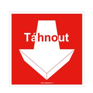 Táhnout - bezpečnostní tabulka s dírkami, plast 2 mm 100x100 mm