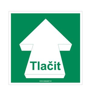 Tlačit - bezpečnostní tabulka, plast 1 mm 100x100 mm