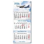 Trojmesačný kalendár Trio skládaný slovenský 2026 - sivý