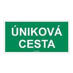 Úniková cesta - bezpečnostní tabulka, plast 1 mm 300x150 mm