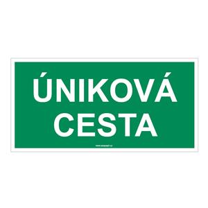 Úniková cesta - bezpečnostní tabulka, plast 1 mm 400x200 mm