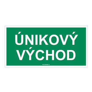 Únikový východ - bezpečnostní tabulka, plast 1 mm 200x100 mm