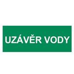 UZÁVĚR VODY, Samolepka 210x80 mm