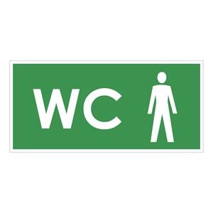 WC MĘSKI, zielony - płyta PVC 1 mm 190x90 mm