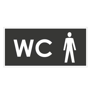 WC MUŽI, šedá, plast 1 mm 190x90 mm