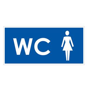 WC ŽENY, modrá, plast 1 mm 190x90 mm