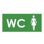 WC ŽENY, zelená, plast 2 mm 190x90 mm