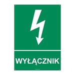 WYŁĄCZNIK, płyta PVC 2 mm z dziurkami, 210x297 mm