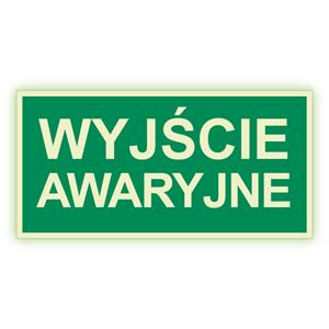 Wyjście awaryjne - fotoluminescencyjny znak, płyta PVC 1 mm 200x100 mm