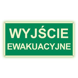 Wyjście awaryjne - fotoluminescencyjny znak z dziurkami, płyta PVC 2 mm 400x200 mm