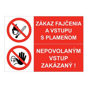 Zákaz fajčenia-Nepovolaným vstup zakázaný, kombinácia,plast 2mm,297x210mm