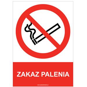 ZAKAZ PALENIA - znak BHP, płyta PVC A5, 0,5 mm