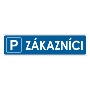 Zákazníci - parkoviště - bezpečnostní tabulka, samolepka 400x100