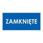 ZAMKNIĘTE, niebieski - płyta PVC 2 mm z dziurkami 190x90 mm