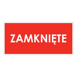 ZAMKNIĘTE, płyta PVC 1 mm 190x90 mm