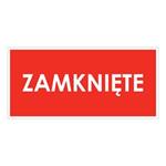 ZAMKNIĘTE, płyta PVC 1 mm 190x90 mm