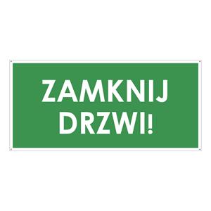 ZAMKNIJ DRZWI!, zielony - płyta PVC 2 mm z dziurkami 190x90 mm