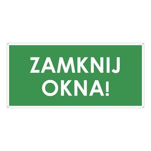 ZAMKNIJ OKNA!, zielony - płyta PVC 2 mm z dziurkami 190x90 mm