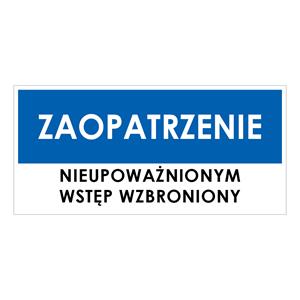 ZAOPATRZENIE, niebieski - płyta PVC 2 mm 190x90 mm